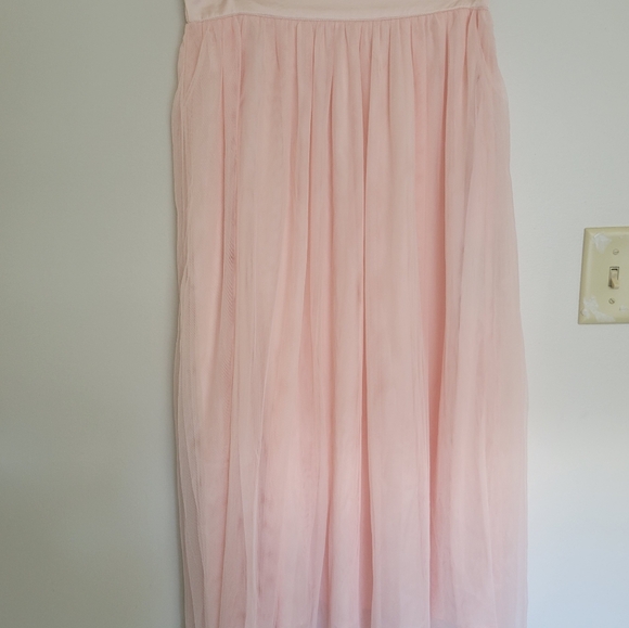 High Waisted Mesh Overlay Flowy Flare Midi Casual Skirt Sz S - Picture 3 of 12